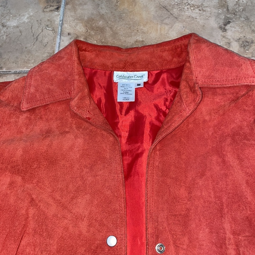 Coldwater Creek size medium rust orange 100% vintage suede leather jack… - Picture 11 of 11